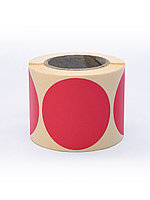 Круглые самоклеящиеся наклейки / этикетки в виде круга (D 50 мм), цвет красный, 300 шт в ролике., фото 2