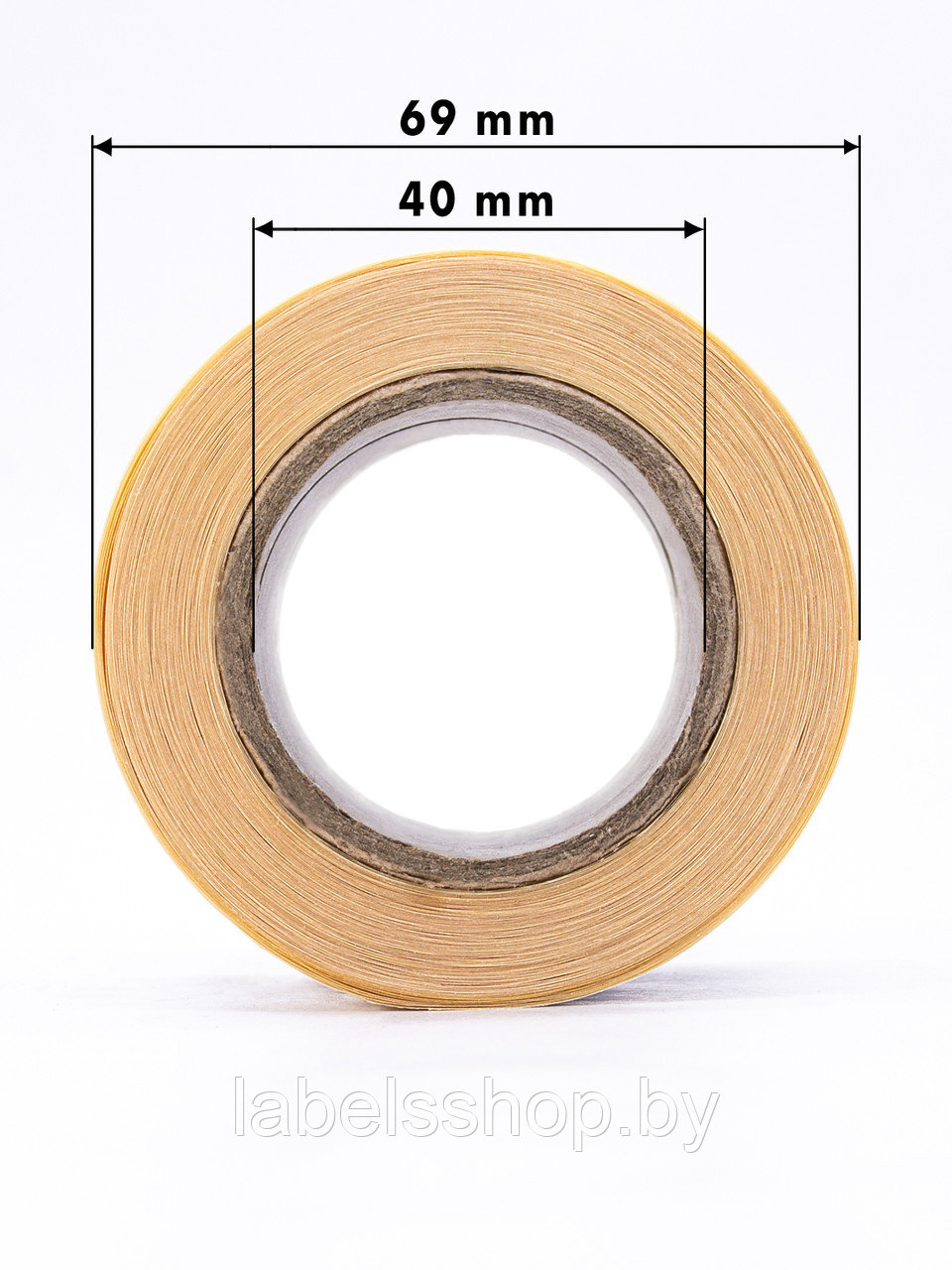 Круглые самоклеящиеся наклейки / этикетки в виде круга (D 50 мм), цвет желтый, 300 шт в ролике. - фото 4 - id-p165350630