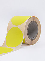 Круглые самоклеящиеся наклейки / этикетки в виде круга (D 50 мм), цвет желтый, 300 шт в ролике., фото 5