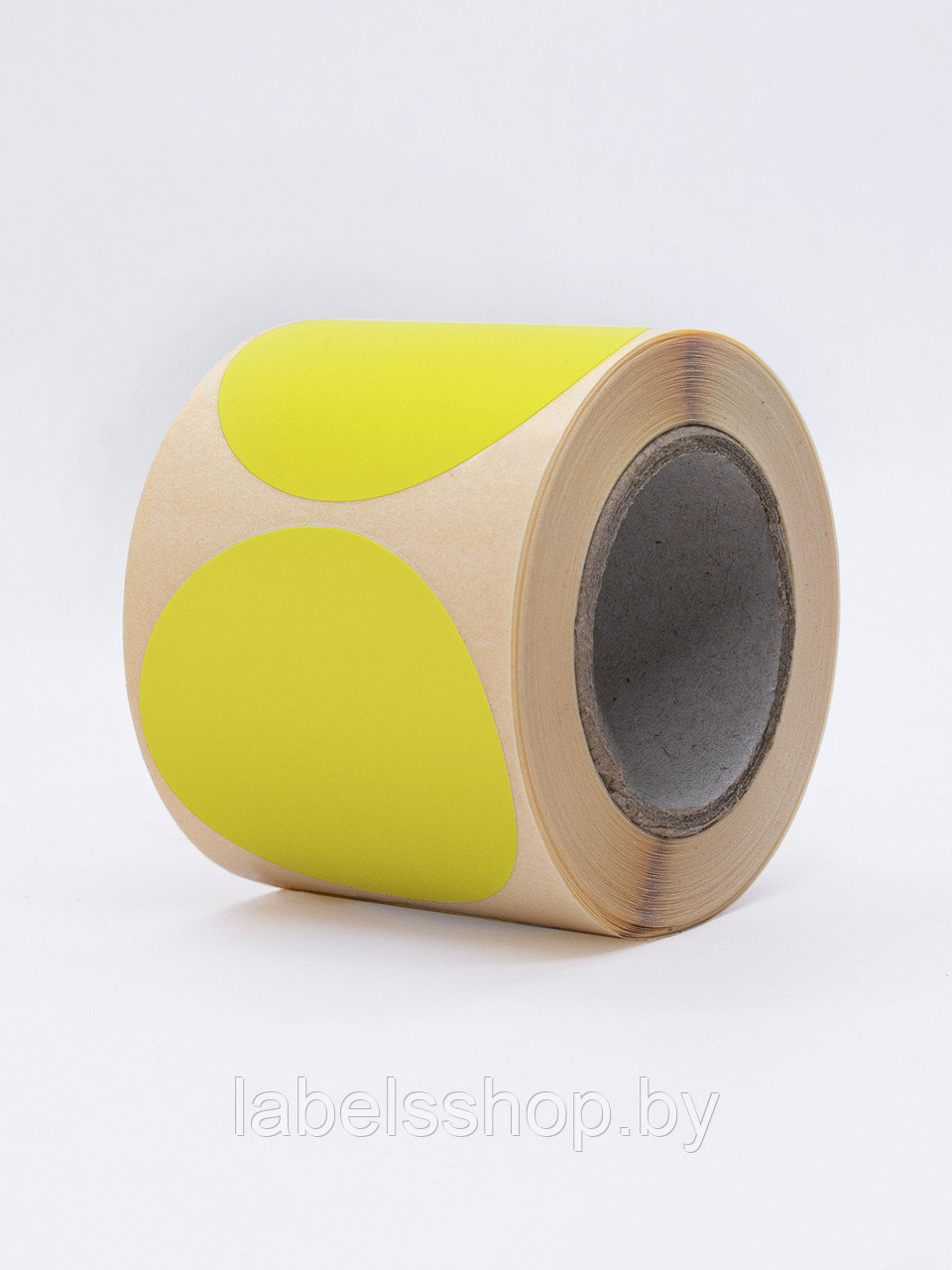 Круглые самоклеящиеся наклейки / этикетки в виде круга (D 50 мм), цвет желтый, 300 шт в ролике. - фото 6 - id-p165350630