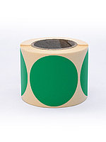 Круглые самоклеящиеся наклейки / этикетки в виде круга (D 50 мм), цвет зеленый, 300 шт в ролике., фото 2