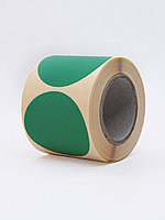 Круглые самоклеящиеся наклейки / этикетки в виде круга (D 50 мм), цвет зеленый, 300 шт в ролике., фото 6