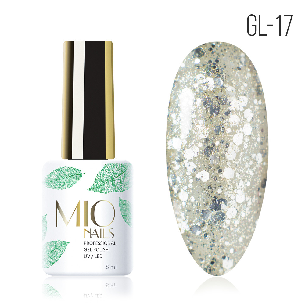Гель-лак MIO nails, GL-17 Мерцание серебра, 8 мл