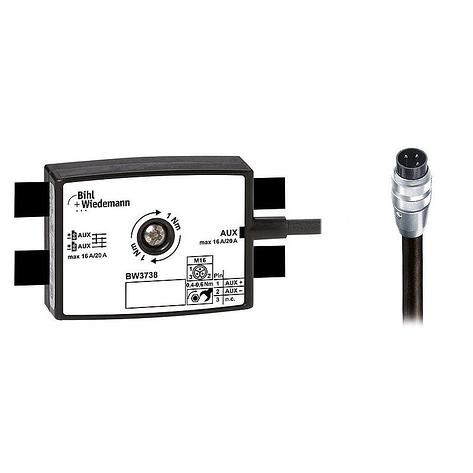 Passive Distributor AUX to 1 x M16 power cable plug, straight, 3 poles, depth 25 mm, IP67, фото 2