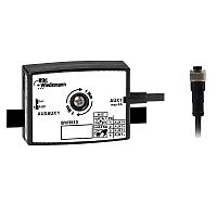 Passive Distributor AUX to 1 x M12 power cable socket, straight, T-coded, 4 poles, depth 19 mm, IP67