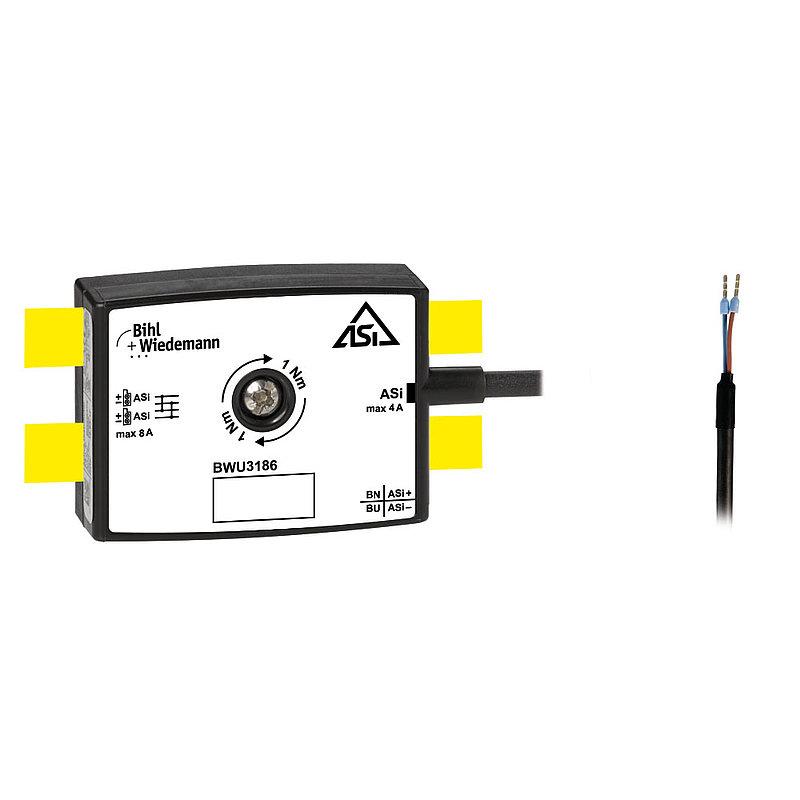 Passive Distributor ASi to 1 x round cable/connecting wires, depth 19 mm, IP67
