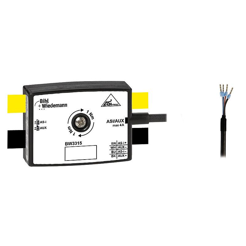 Passive Distributor ASi/AUX to 1 x round cable/connecting wires, depth 19 mm, IP67