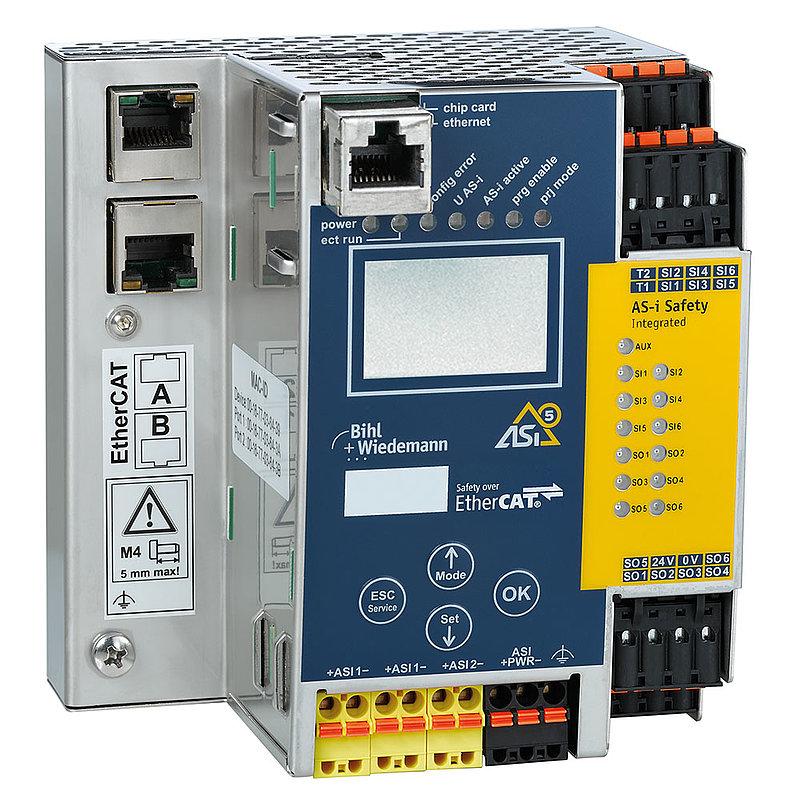 ASi-5/ASi-3 Safety over EtherCAT Gateway with integrated Safety Monitor, 2 ASi-5/ASi-3 masters
