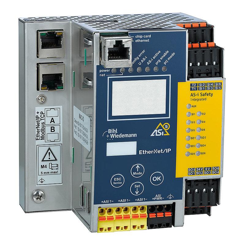ASi-5/ASi-3 EtherNet/IP + ModbusTCP Gateway with integrated Safety Monitor, 1 ASi-5/ASi-3 master - фото 1 - id-p165351512