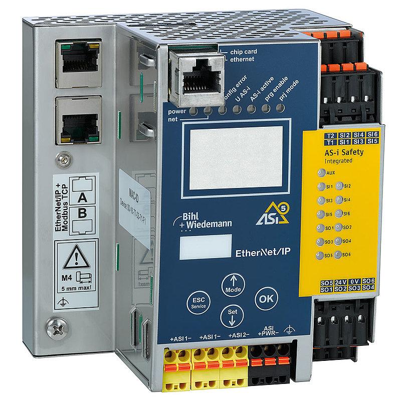 ASi-5/ASi-3 EtherNet/IP + ModbusTCP Gateway with integrated Safety Monitor, 2 ASi-5/ASi-3 masters