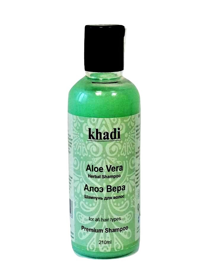 Травяной Премиум Шампунь Алоэ Вера Кхади, Aloe Vera Herbal Shampoo Premium Khadi, 210мл - фото 1 - id-p165352195
