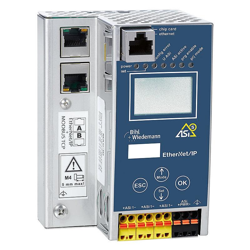 ASi-5/ASi-3 EtherNet/IP + Modbus TCP Gateway in Stainless Steel, 1 ASi-5/ASi-3 master