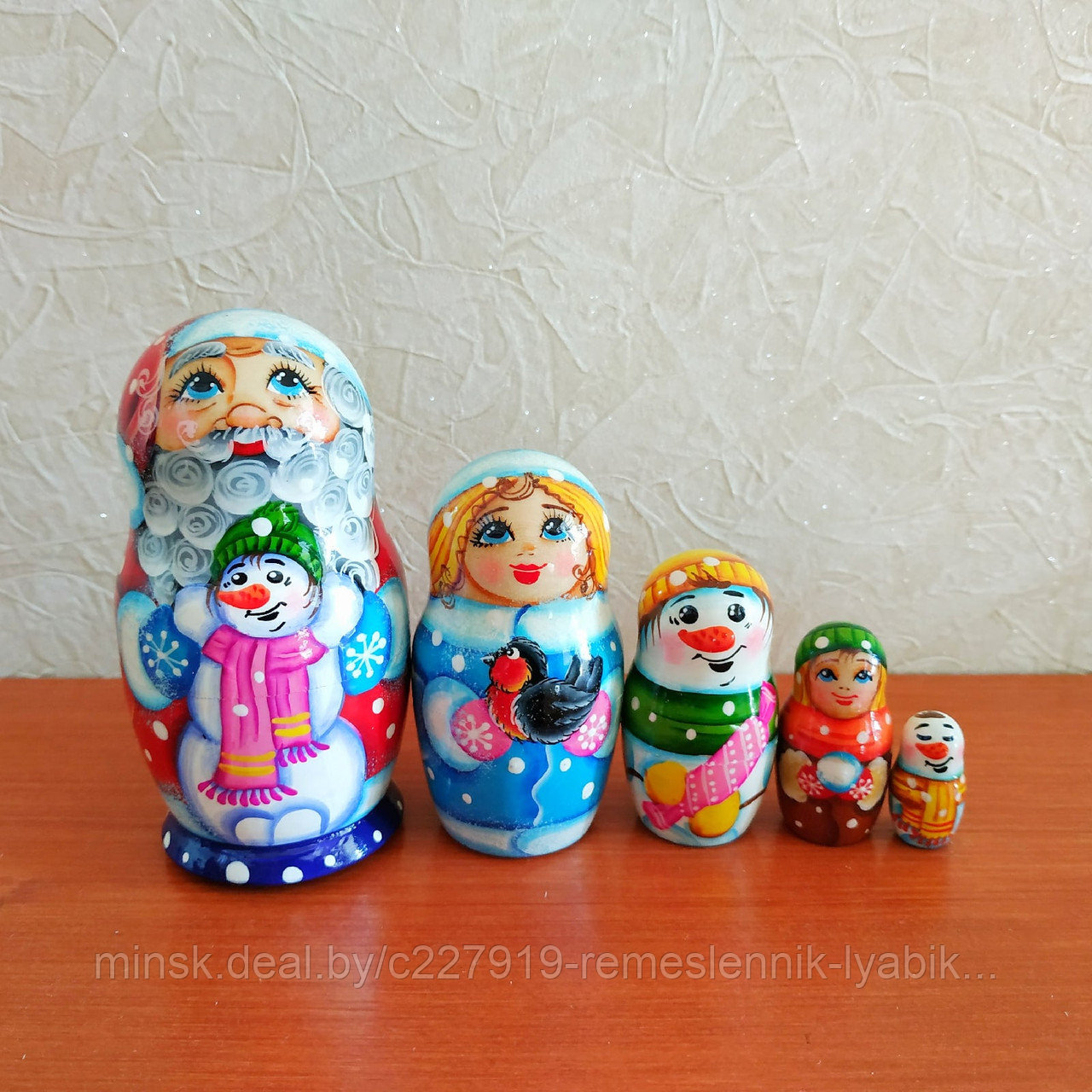 Матрёшка "Дед Мороз" на 5 частей! Ручной работы!