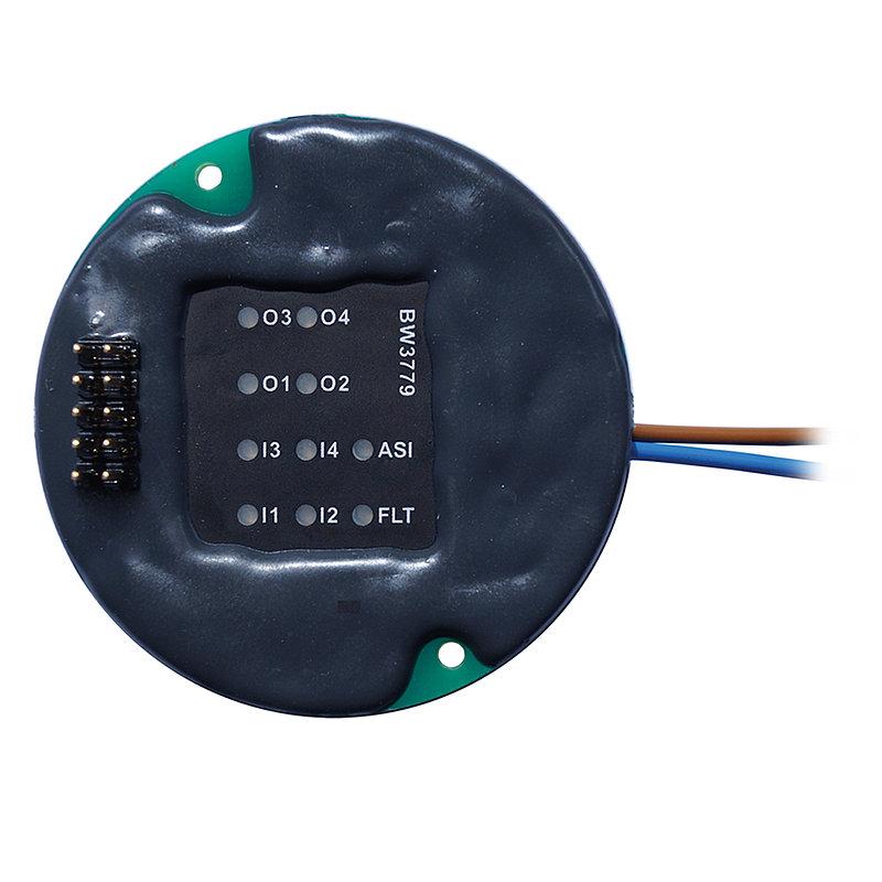 ASi PCB Module for flush mounting, diameter 50 mm, 4I/4O, print connector, thick coated