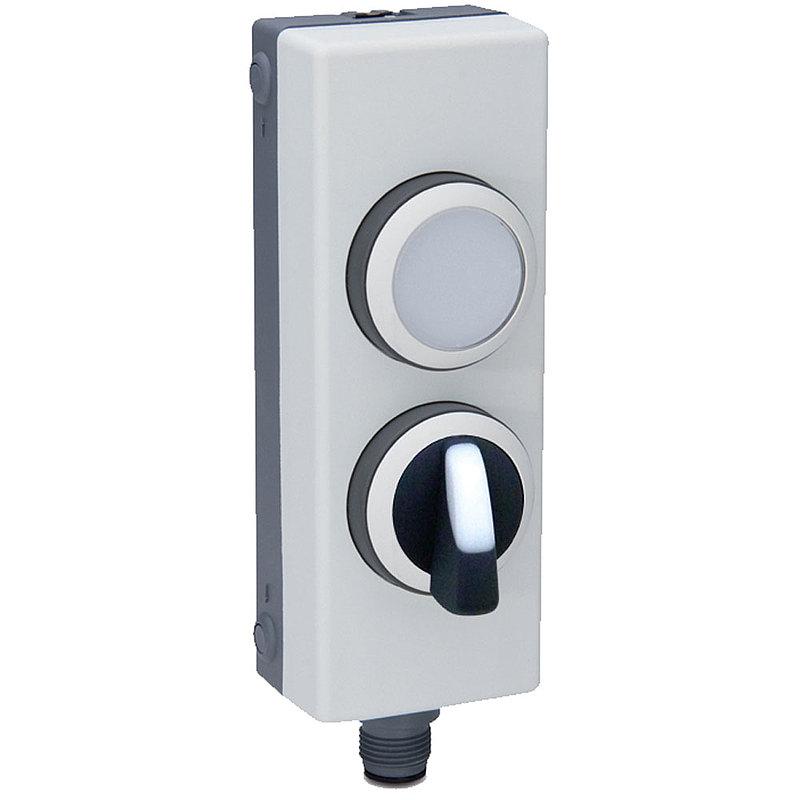 ASi Light Button Module, lighted (white/blue), retaining clip