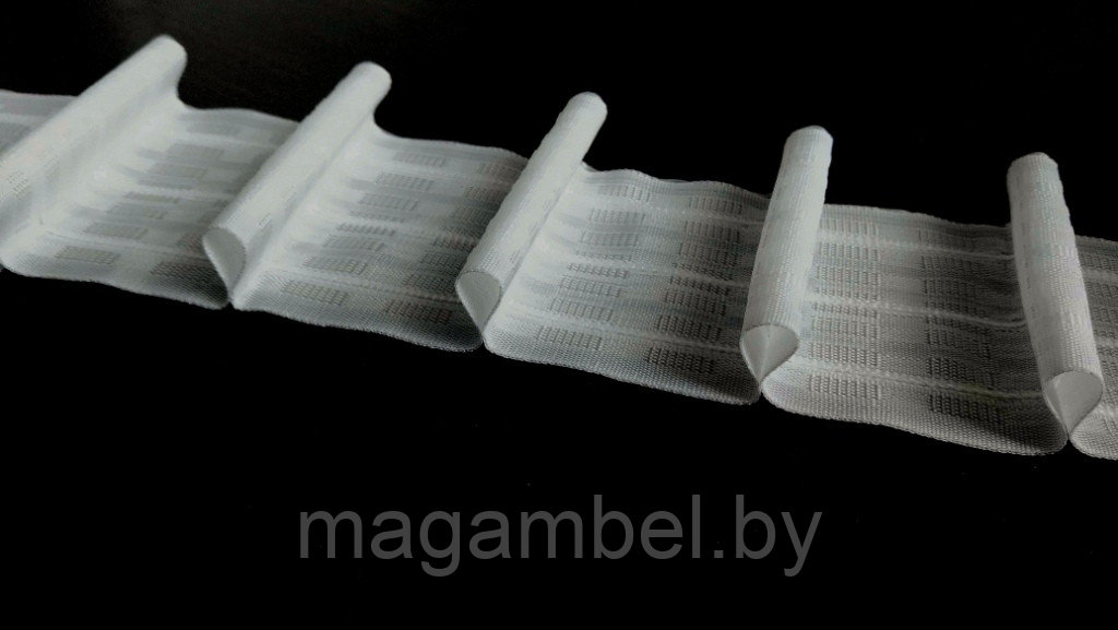 Плотная лента для штор и тюли "трубочки" 8 см с коэффициентом 1:1,8