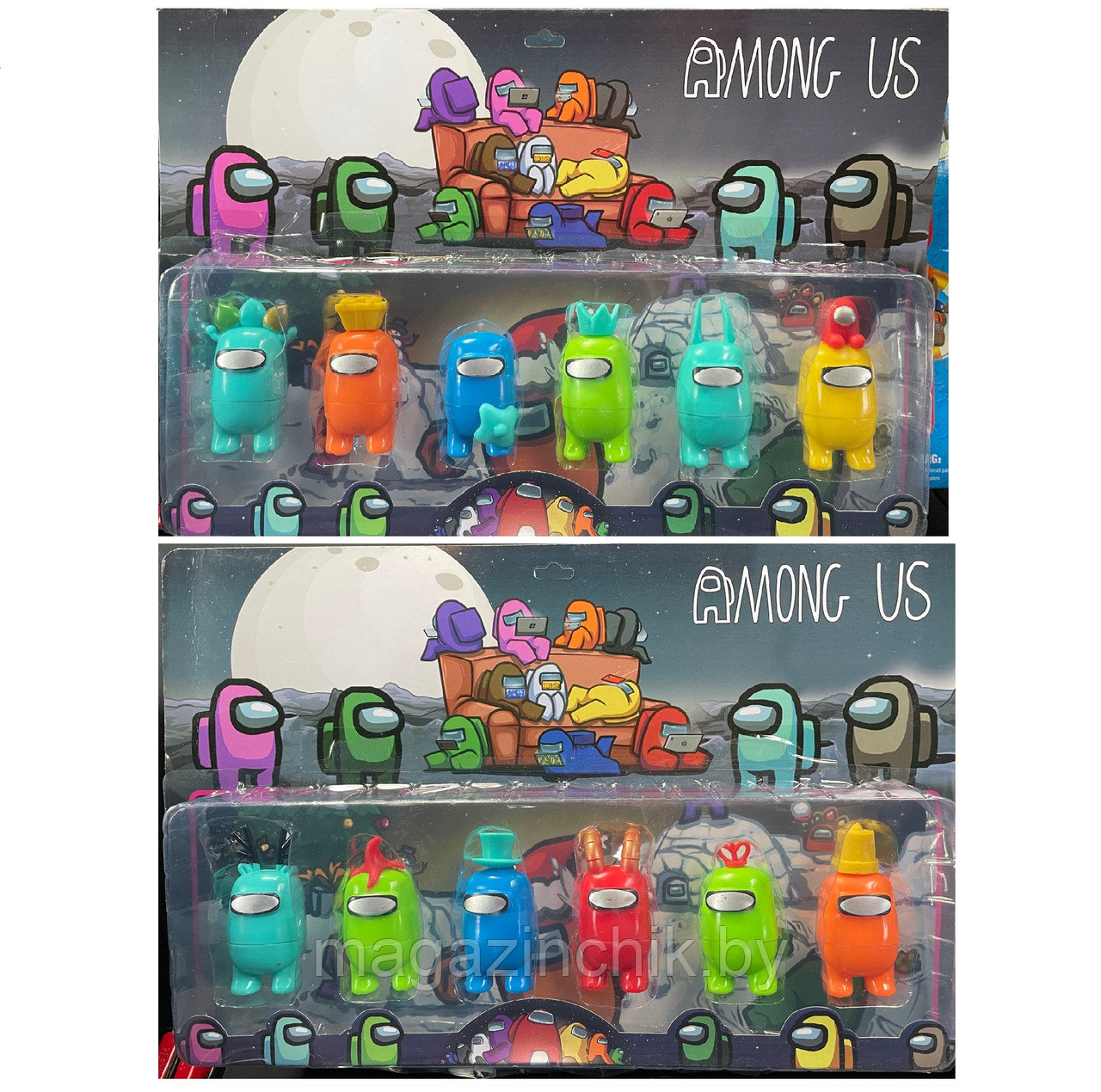 Игрушки Амонг Ас набор 6 фигурок с головными уборами, Among Us, 110313 - фото 1 - id-p165360641