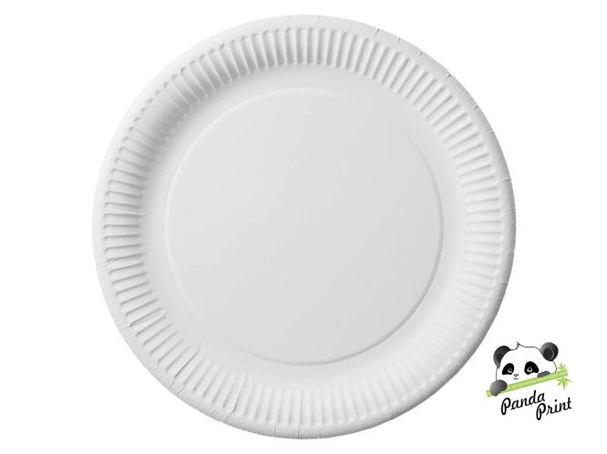 Бумажная тарелка 230 мм (100 шт), белая