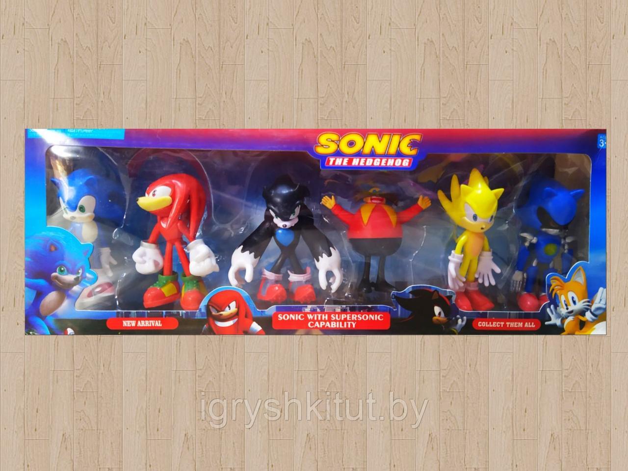 Набор фигурок героев из м/ф Соник (Sonic 2), 6 героев, арт.962465 - фото 1 - id-p164871870