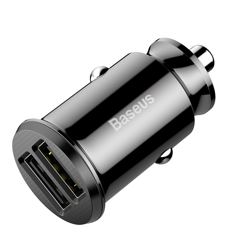 Автомобильное зарядное устройство Baseus Grain Car Charger 3.1A dual-USB CCALL-ML01 черные - фото 2 - id-p165362087