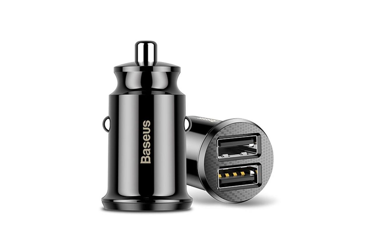 Автомобильное зарядное устройство Baseus Grain Car Charger 3.1A dual-USB CCALL-ML01 черные - фото 3 - id-p165362087