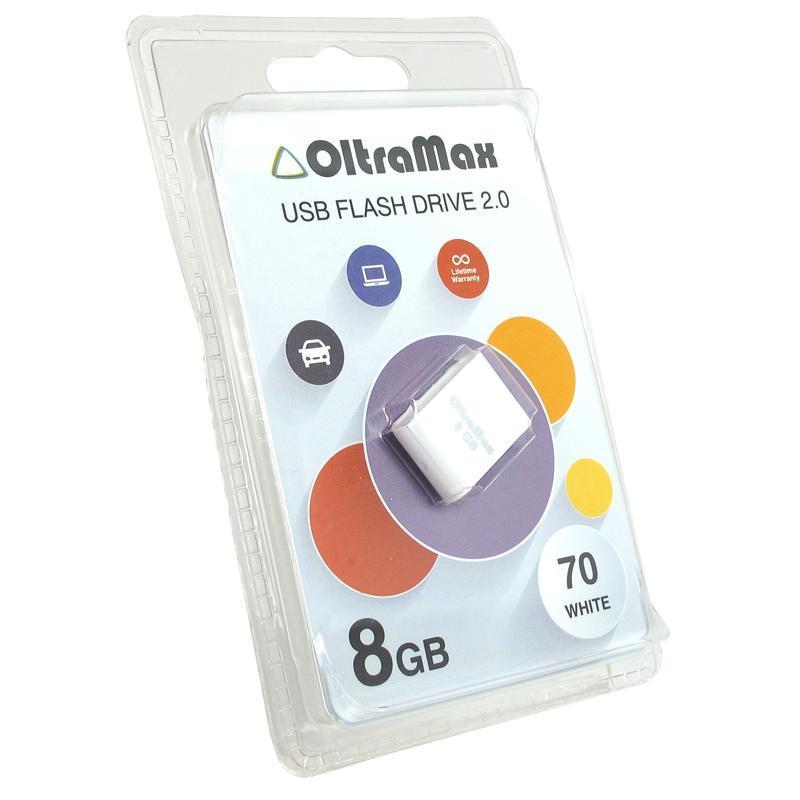 OM-8GB-70-белый USB флэш-накопитель OLTRAMAX - фото 1 - id-p165352421