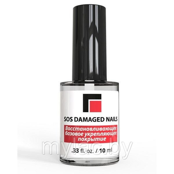 Восстанавливающее базовое укрепляющее покрытие «SOS Damaget Nails » MILV, 10 мл. - фото 1 - id-p165367602