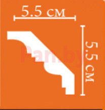 Плинтус потолочный из полиуретана Декомастер 95613F гибкий (55*55*2400мм) - фото 2 - id-p50749864