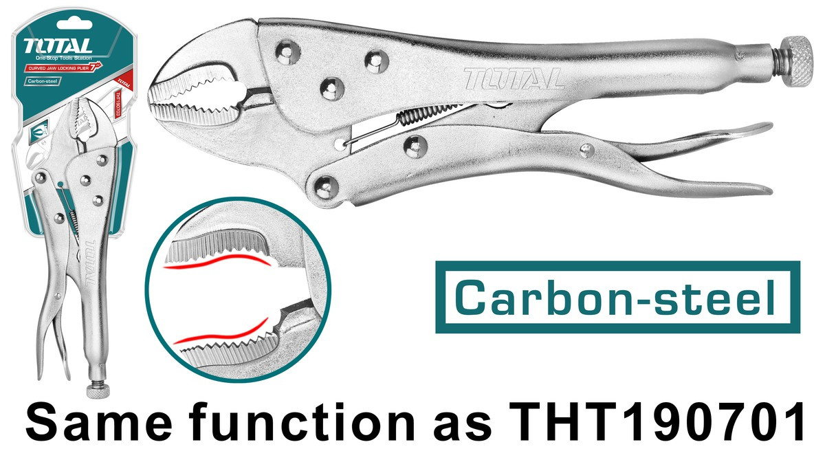 Зажим слесарный с овальными губками 7"/180 мм TOTAL THT190703 - фото 1 - id-p165393581