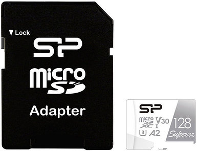 Карта памяти Silicon-Power Superior microSDXC SP128GBSTXDA2V20SP 128GB (с адаптером)