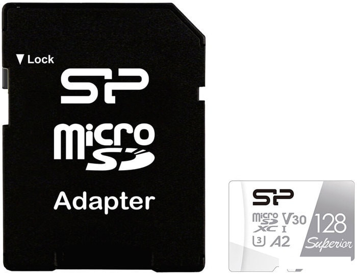 Карта памяти Silicon-Power Superior microSDXC SP128GBSTXDA2V20SP 128GB (с адаптером) - фото 1 - id-p165220657