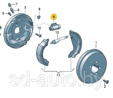 Тормозной цилиндр Skoda Rapid 2013-