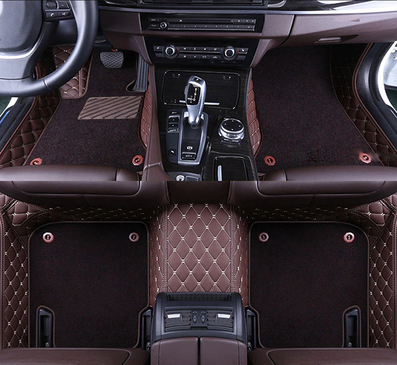BMW 7 VI (G12) long 2015- Коврики в салон эко-кожа+текстиль (Цвет на фото) - фото 1 - id-p165399838