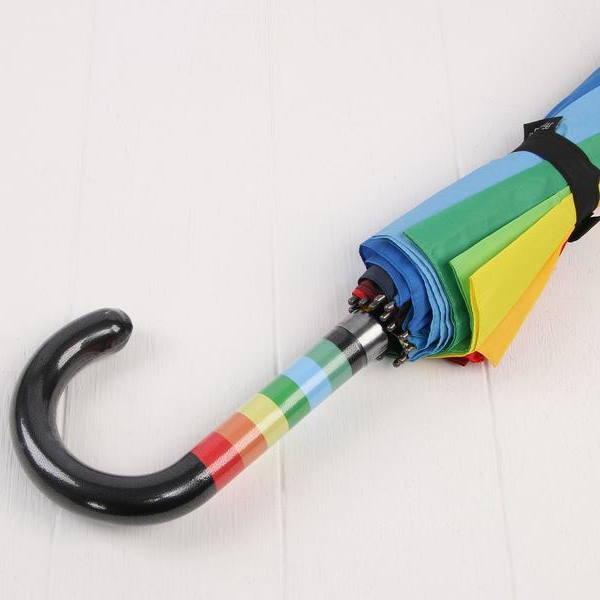 Зонт трость Радуга с разноцветной ручкой - фото 4 - id-p165404287