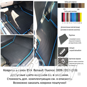 Коврики в салон EVA Renault Fluence 2009-2017г.(3D) / Рено Флюэнс/ @av3_eva