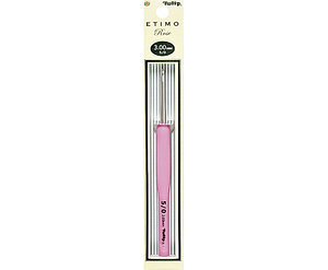 Крючок для вязания Tulip с ручкой "ETIMO Rose"  0,75 мм, алюминий / пластик
