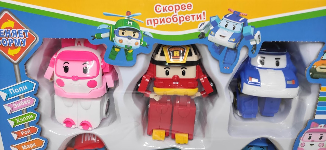 Набор игрушек трансформеров Robocar Hero ( Комплект 6 штук) - фото 2 - id-p75954297