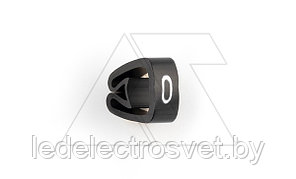 Маркер кольцевой RMS-01 59540-0, D кабеля 1,3-3mm, 0,35-1mm2, символ "0", PVC, черный (упак. 1000шт.)