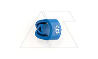 Маркер кольцевой RMS-01 59546-6, D кабеля 1,3-3mm, 0,35-1mm2, символ "6", PVC, синий (упак. 1000шт.)