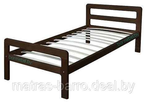 Односпальная кровать Массив-Элегия (90х200 см) в тонировке венге (массив березы)