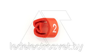 Маркер кольцевой RMS-04 59842-2, D кабеля 8-16mm, 16-70mm2, символ "2", PVC, красный (упак. 100шт.)