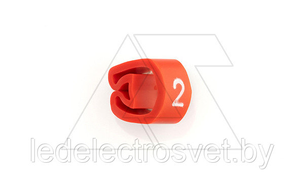 Маркер кольцевой RMS-03 59742-2, D кабеля 4-10mm, 4-16mm2, символ "2", PVC, красный (упак. 500шт.) - фото 1 - id-p165355911