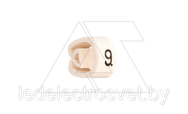 Маркер кольцевой RMS-02 59649-9, D кабеля 2,5-5mm, 1,5-4mm2, символ "9", PVC, белый (упак. 1000шт.) - фото 1 - id-p165355914