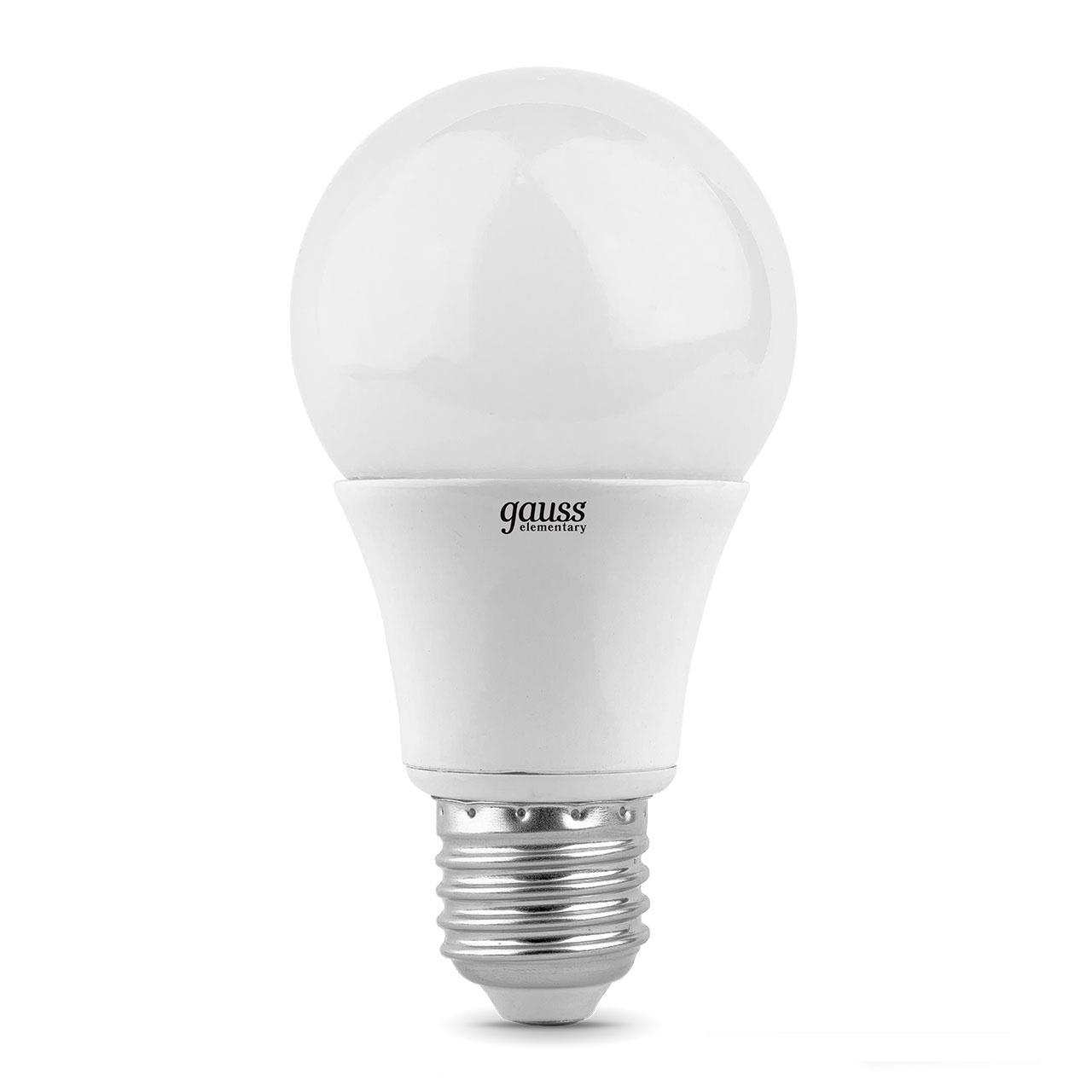 23227A Лампа Gauss LED Elementary A60 7W E27 540lm 4100K 1/10/100 акция