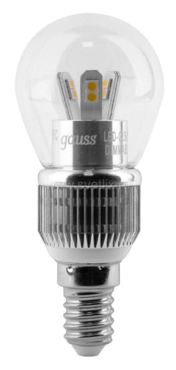 HA105201105-D Лампа Gauss LED Globe Crystal clear 5W E14 2700K диммируемая