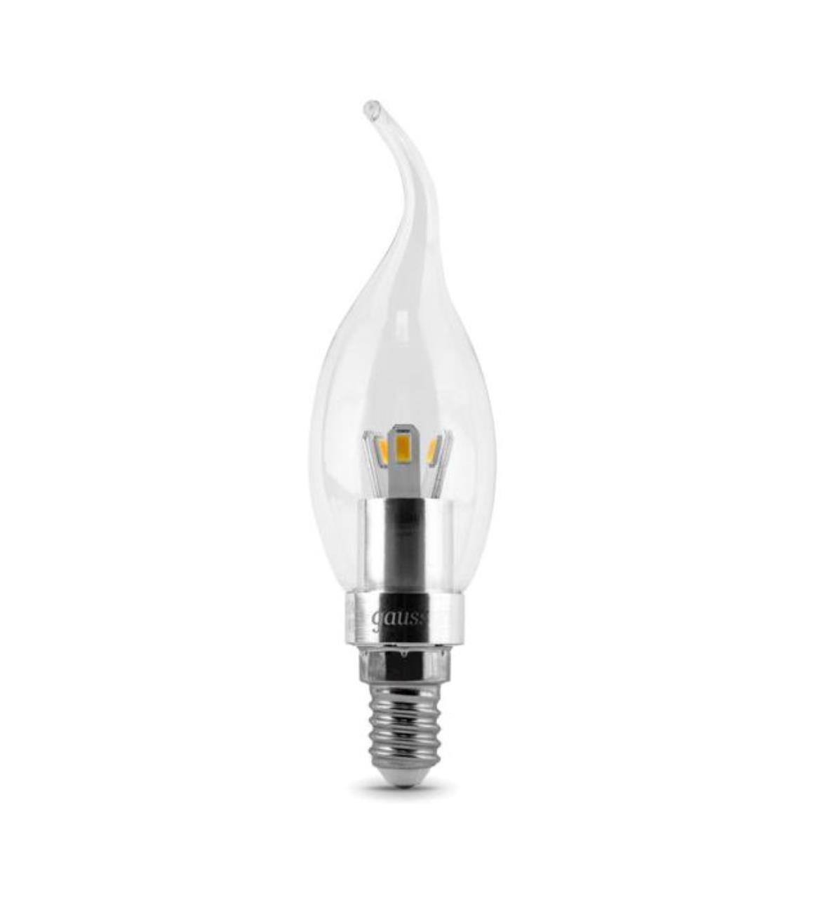 HA104201203 Лампа Gauss LED Candle Crystal clear 3W E14 4100K 1/10/100