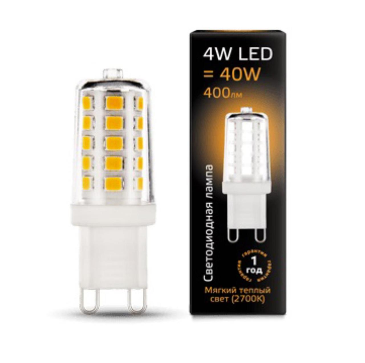 107309104 Лампа Gauss LED G9 AC185-265V 4W 400lm 2700K керамика 1/10/200