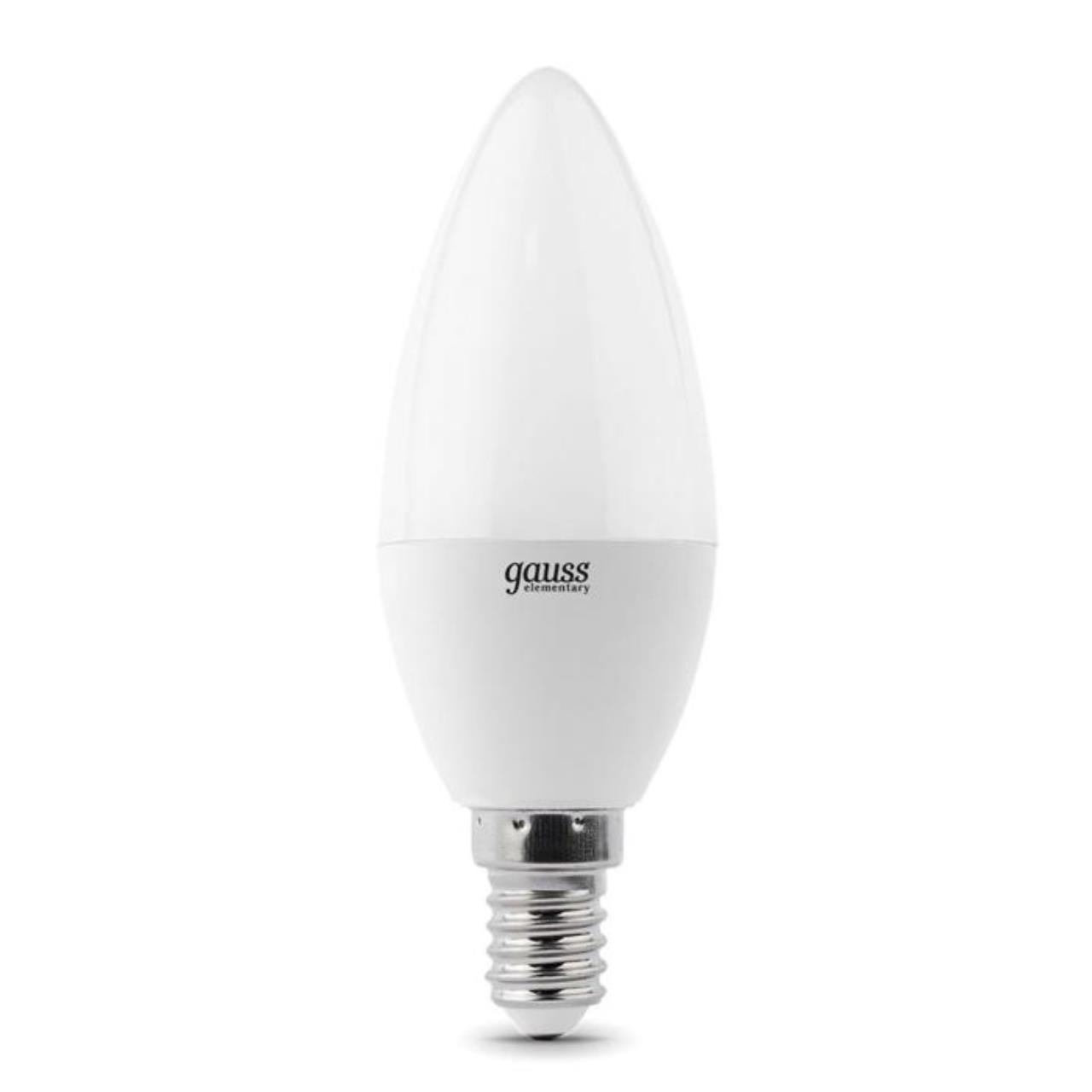 33126T Лампа Gauss LED Elementary Свеча 6W E14 4100K 1/40 (3 лампы в упаковке)
