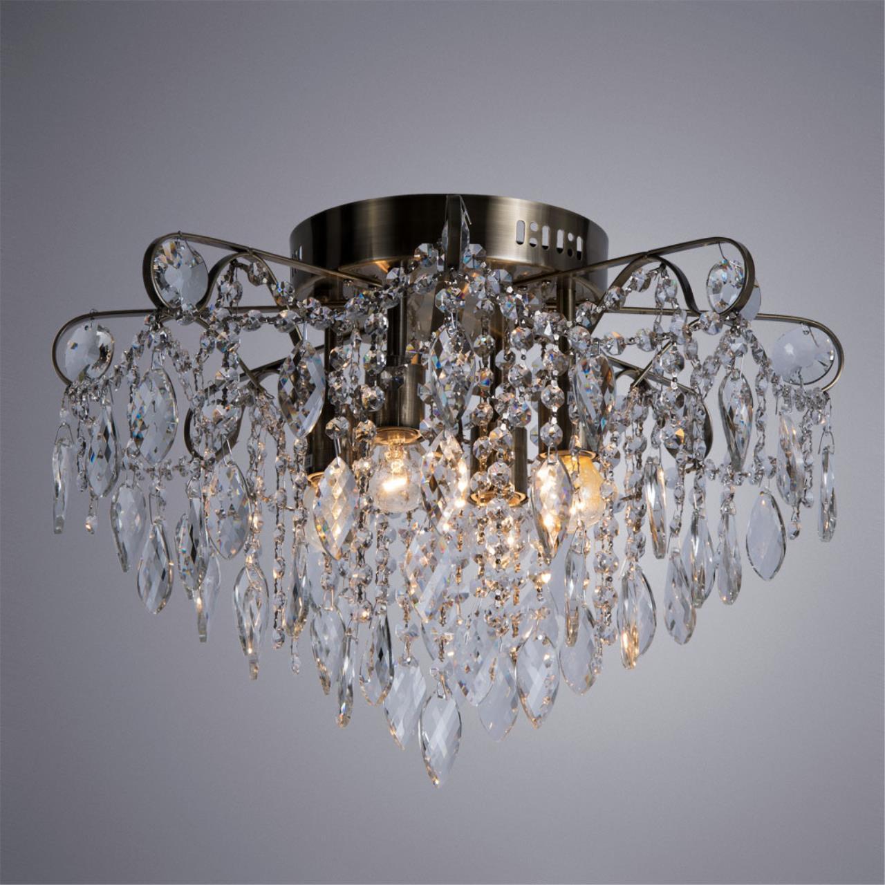 Потолочная хрустальная люстра Arte Lamp Emilia A1660PL-4AB - фото 2 - id-p165436694