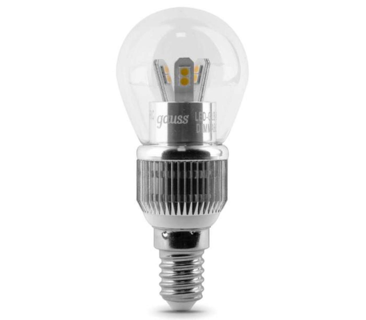 HA105201205-D Лампа Gauss LED Globe Crystal clear 5W E14 4100K диммируемая